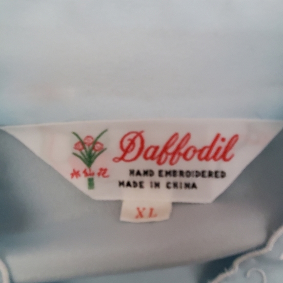 Vintage Daffodil Hand Embroidered Blouse XL - Picture 6 of 6